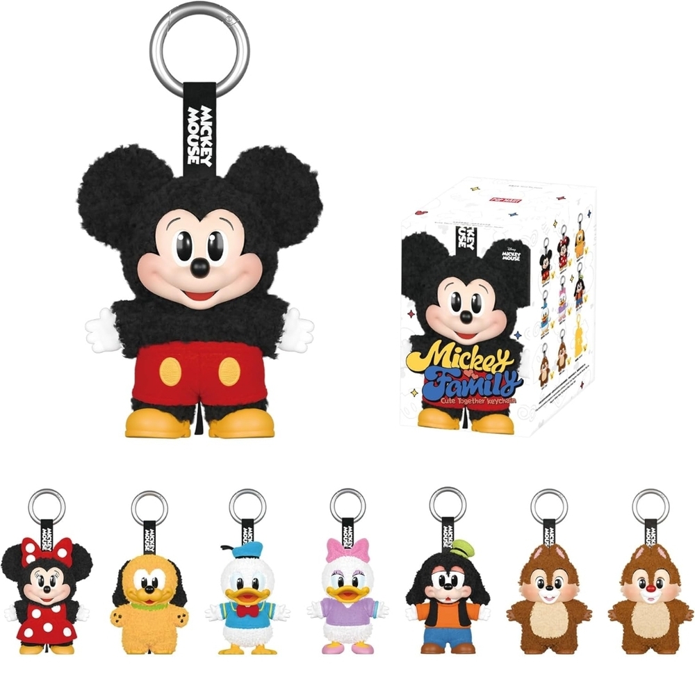 POPMART Mickey Family Cute Together KeyChain Series Blind Box Figure NEW toy